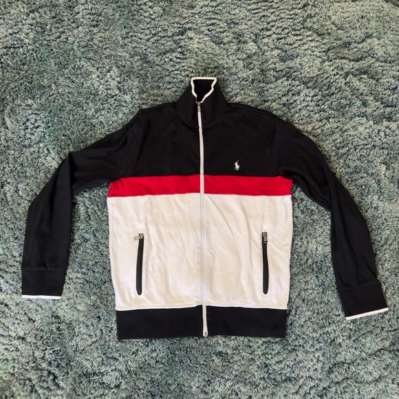 Men Rare Polo Ralph Lauren Small Track Fleece Zip Jacket - Picture 1 of 6